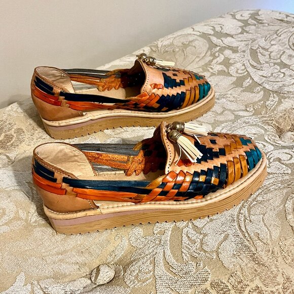 Maxx by Avalos Mexican Leather Huarache Sandals * Sz 7 * Multicolored * New - Picture 4 of 8